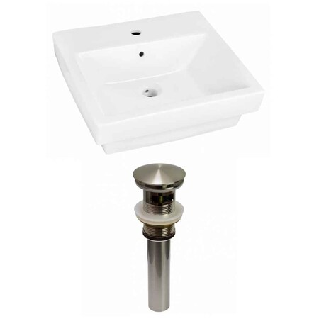 American Imaginations 20.5-in. W Above Counter White Vessel Set For 1 Hole Center Faucet AI-31498